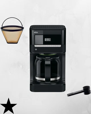 Braun KF7000BK Brew Sense cafetera de goteo de 12 tazas, negra Foto 1 de 2