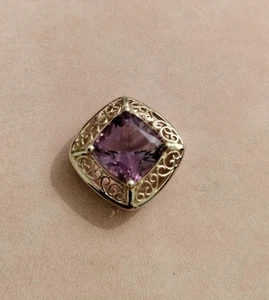Stunning 9ct Yellow Gold 4.20ct Amethyst Pendant 2.61g - Picture 1 of 11