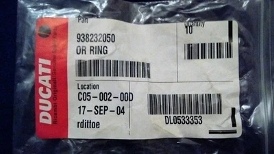 2008-2025 Ducati OEM Oil Pump O-Ring 938232050 QTY 2 - Image 1 of 4
