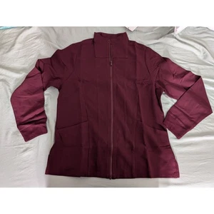 Mandala Women's Modern Scrub Jacket Wine - Size M - Picture 1 of 6