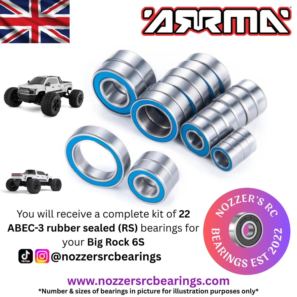 MY STORE Arrma Big Rock 6S Complete Bearing Kit