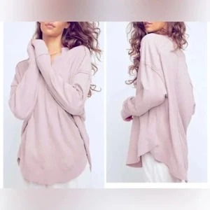 Top Free People We The Free Owen tejido gofre de gran tamaño | Púrpura malva | Talla XS - Imagen 1 de 8