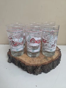 Vtg New In Box Home Interiors Gifts Christmas Sleigh Tumblers Glasses Set Of 6. - Picture 1 of 8