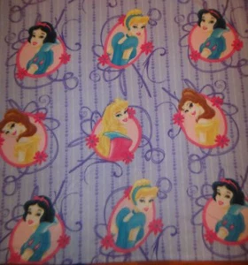 Disney Princesses Stripe Fleece Fabric Anti Pill Purple 1.86 Yard L - Picture 1 of 1