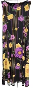 NEW LuLaRoe Medium Black Purple Gold Floral Knit Maxi Skirt /Strapless Dress - Picture 1 of 8