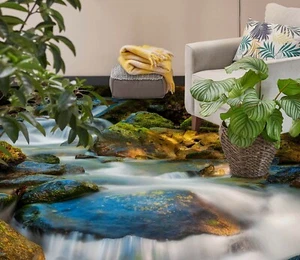3D Big Stone River 1674 Floor WallPaper Murals Wall Print Decal AU Zoe - Picture 1 of 5