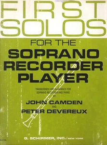 First Solos Soprano Recorder Songbook Piano Acc 1971 Camden Devereux Bach Handel - Picture 1 of 5