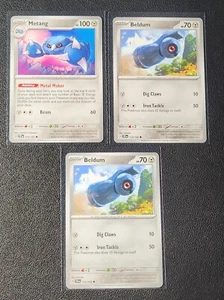 Metang 114/162 & 2x Beldum 113/162 Pokemon card SV Temporal Forces NM - Picture 1 of 1