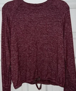 Girls The Children’s Place Burgundy Sweater with Tie Bottom-EUC-Size 7/8 - Picture 1 of 4