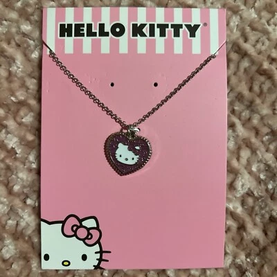 Collar Colgante Corazón Hello Kitty | Lindo Esmalte Joyería | Cadena Ajustable Regalo Foto 1 de 2