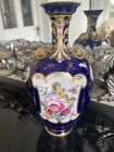 Royal crown derby cobalt blue and gold dated 1908 9” ultra rare Hand Painted.