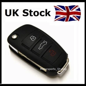 Black 3 Button Key Cover for AUDI Case Remote Fob Protector Shell Hull New 58bla - Picture 1 of 2