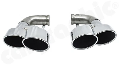 Tubo de escape doble deportivo CARGRÁFICO 125x95 mm espejo pulido Porsche Cayenne 958.1 Foto 1 de 4