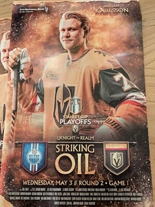 WILLIAM KARLSSON STANLEY CUP PLAYOFFS VEGAS GOLDEN KNIGHTS POSTER 5/3/23 OILERS - Picture 1 of 1