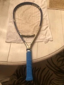 Asics 109 racquet, 4 3/8 Grip, 4 1/2 With Overgrip. Strung with natural Gut. - Picture 1 of 10