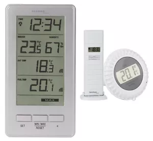 Technoline Funk- Poolthermometer WS 9069 mit zusätzlichem Außentemperatursender - Bild 1 von 5
