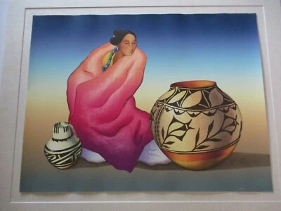 R.C.  LITOGRAFÍA GORMAN GRANDE EDICIÓN LIMITADA MODERNISTA INDIO NATIVO AMERICANO Foto 1 de 4