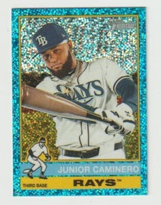 2025 Topps Heritage Blue Sparkle #280 JUNIOR CAMINERO Tampa Bay Rays - Picture 1 of 1