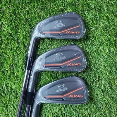 Cobra King Forged CB Black 4/5/6 Iron Set KBS Tour V 110 Stiff Left Handed *NEW* - Image 1 of 4