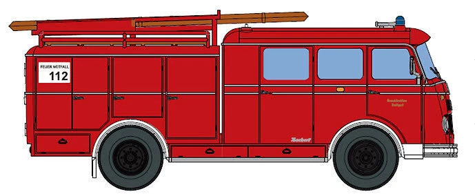 Modellino Auto H0 Heico (HC2014): Pompieri Pumper TLF16, Stoccarda - Immagine 1 di 1