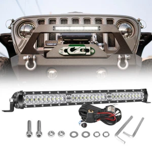 18" Inch LED Light Bar Single Row Spot Flood Work Driving UTE Truck SUV w/Wiring - Picture 1 of 12