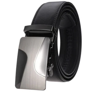 Luxury Men's Cow Leather Belt Automatic Buckle Belt Ratchet Strap Casual Suit - Bild 1 von 7
