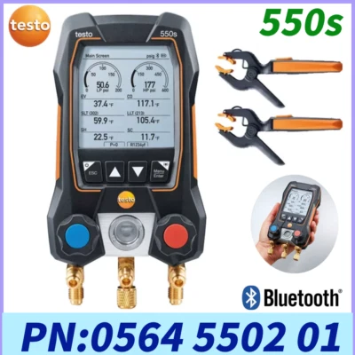 Testo 550s Smart Digital Manifold sondas de temperatura braçadeira sem fio 0564 5502 01 - Imagem 1 de 4