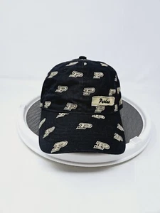 Vintage Y2K Purdue Boilermakers All Over Print Black Adjustable Hat Zephyr Used - Picture 1 of 6