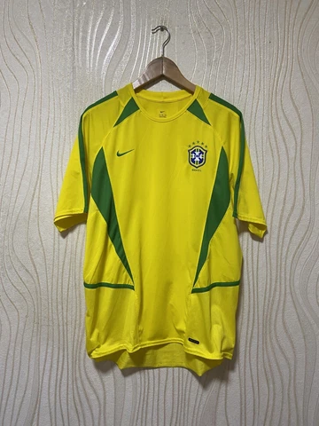 BRAZIL 2002 2004 HOME FOOTBALL SHIRT SOCCER JERSEY NIKE sz M MEN YELLOW Cover