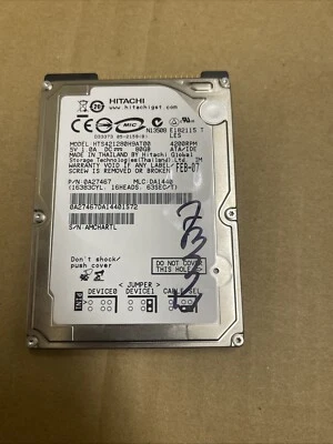 Hitachi 80GB IDE PATA 2.5" Laptop Hard Disk Drive HDD HTS421280H9AT00 - Image 1 of 4