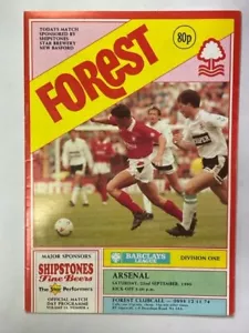 1990/91 NOTTINGHAM FOREST V ARSENAL 22-09-1990 DIVISIÓN 1 - Imagen 1 de 1