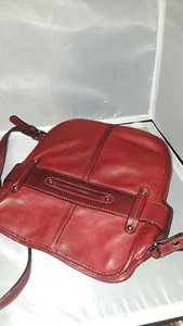 Red Leather Crossbody Shoulder Purse Bag By B Makowsky 24" strap drop read - Picture 1 of 8