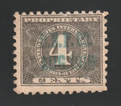 Scott # RB58, Used, F, 4¢ Proprietary, Beech Nut Packing Co., Canajoharie, NY - Image 1 of 2