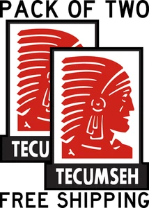 TWO PACK TECUMSEH ENGINE LAWNMOWER CHAINSAW DECAL STICKER CAR TRUCK FREE SHIP - Picture 1 of 1