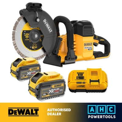 DEWALT DCS691X2-GB 2 x 9Ah 54v XR Flexvolt 230mm Cut-Off Saw + Blade - Image 1 of 4