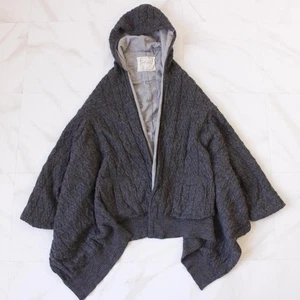 ICHI Antiquites asymmetrische Strickjacke mit Zopfmuster Größe F Farbe grau Damen gebraucht - Bild 1 von 10