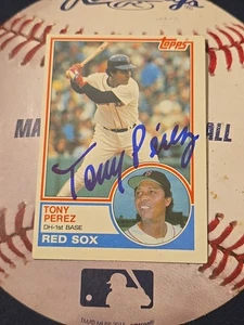 TONY PEREZ SIGNED 1983 TOPPS CARD CINCINNATI REDS AUTOGRAPH Auto ALL STAR HOF - Picture 1 of 2