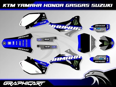 Yamaha YZF250-450 (2006 - 2009) yzf450 yz250f yz450f Kit Gráficos Pegatinas Foto 1 de 4