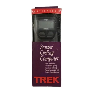 Ciclocomputer con sensore TREK. Espositore impermeabile Duel Line nero vintage 1995 - Foto 1 di 3