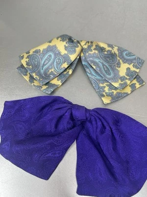 Juego de 2 lazos broche prendedor vintage de mujer diseño de cuerno de furgoneta 100 % seda años 80’s Foto 1 de 4