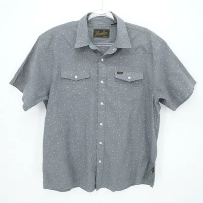 Howler Bros Huckberry Shirt Mens L H Bar B Little Agave Print Blue Oxford Snap - Image 1 of 4