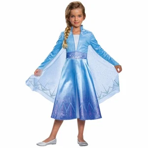 Elsa Deluxe Disney Frozen 2 Snow Queen Movie Book Week Child Girls Costume S - Picture 1 of 3