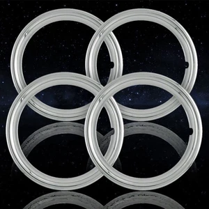 4-pack of 15" Chrome 1 1/2" Deep Wheel Rings - ARFH357 - Picture 1 of 7