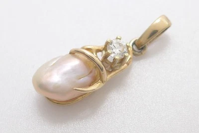 Anhänger 585 GOLD 14 Karat Gelbgold pendant Perle pearl pendantif G4115/25 - Bild 1 von 4