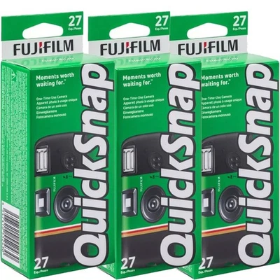 3 x Fujifilm Quicksnap Flash 400 Single Use Disposable Camera, 27 Exposure - Image 1 of 4