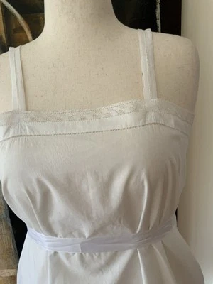 Edwardian Slip Dress / Nightgown Cotton L White - Antique Nightgown Slip Dress  - Image 1 of 4