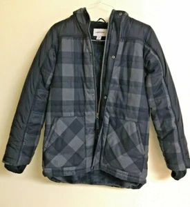 Boys Coat Winter Snow Jacket Lands' End Size L 14-16 Hooded Zip/Snap Closure - Picture 1 of 12