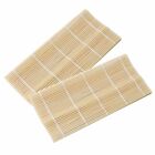Tapis roulant naturel fabrication de sushis en bambou 9,5" x 9,5" (Pack de 2)