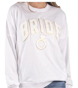 Simply Southern Bride Crewneck White Top Pullover Sweatshirt Size XXL - Picture 1 of 6