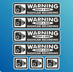 7x Dash Cam Dashcam Recording Stickers CCTV In Car Video Camera Decal Sticker - Picture 1 of 1